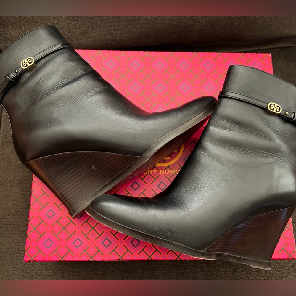 Tory Burch Double Buckle Wedge Boot